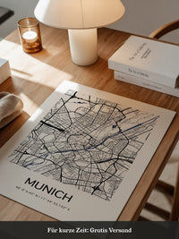 München Stadtplan minimalistisch