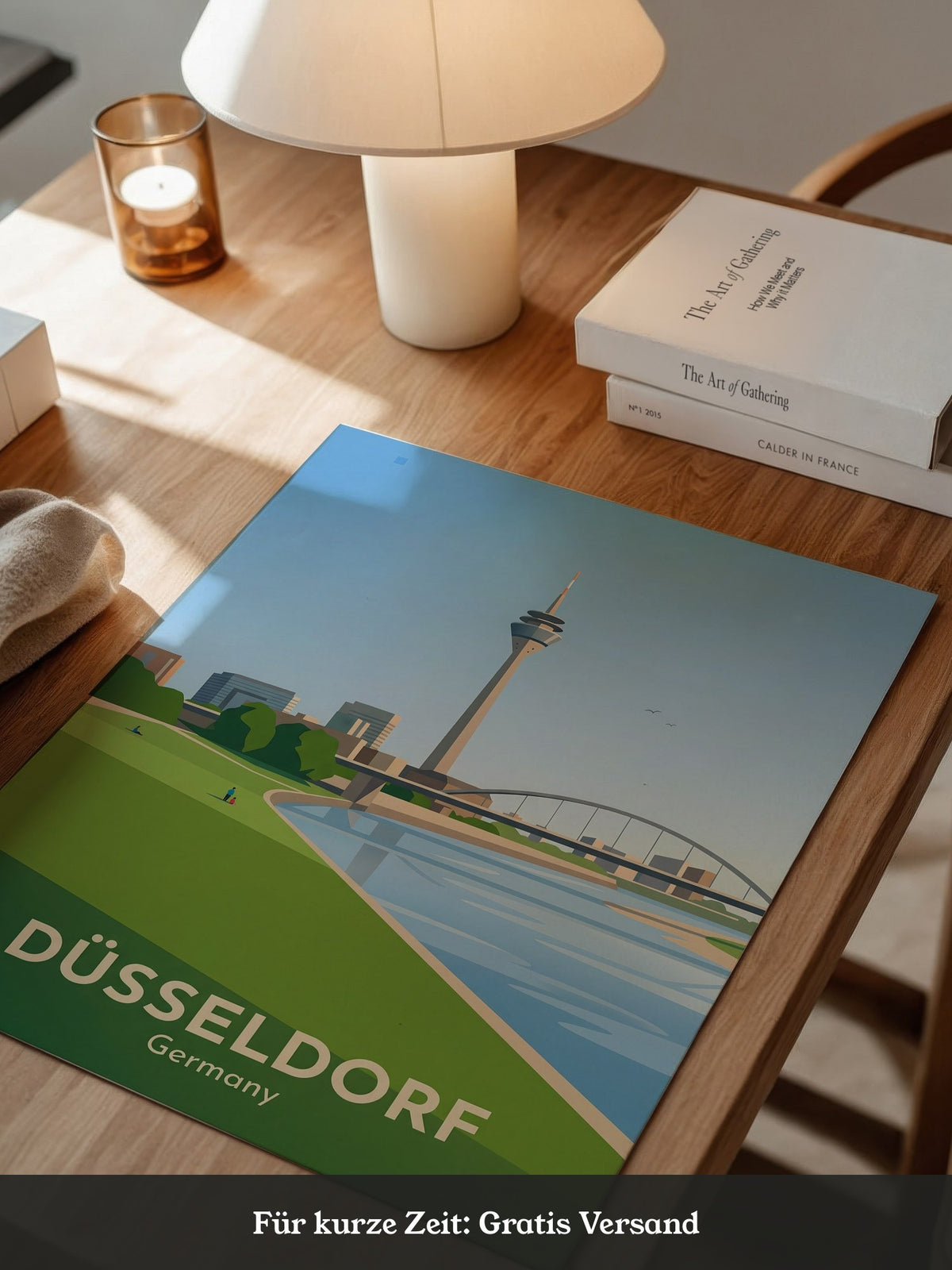 Rheinturm Düsseldorf Flusslandschaft
