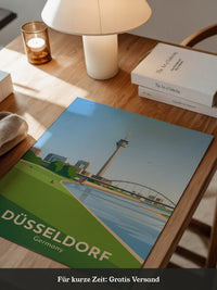 Rheinturm Düsseldorf Flusslandschaft
