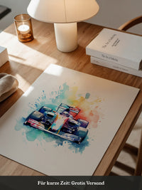 Rennwagen Aquarell Explosion