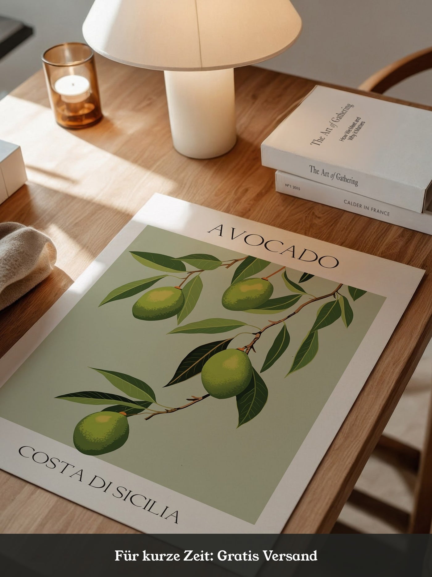 Avocados Zweige Illustration Grün