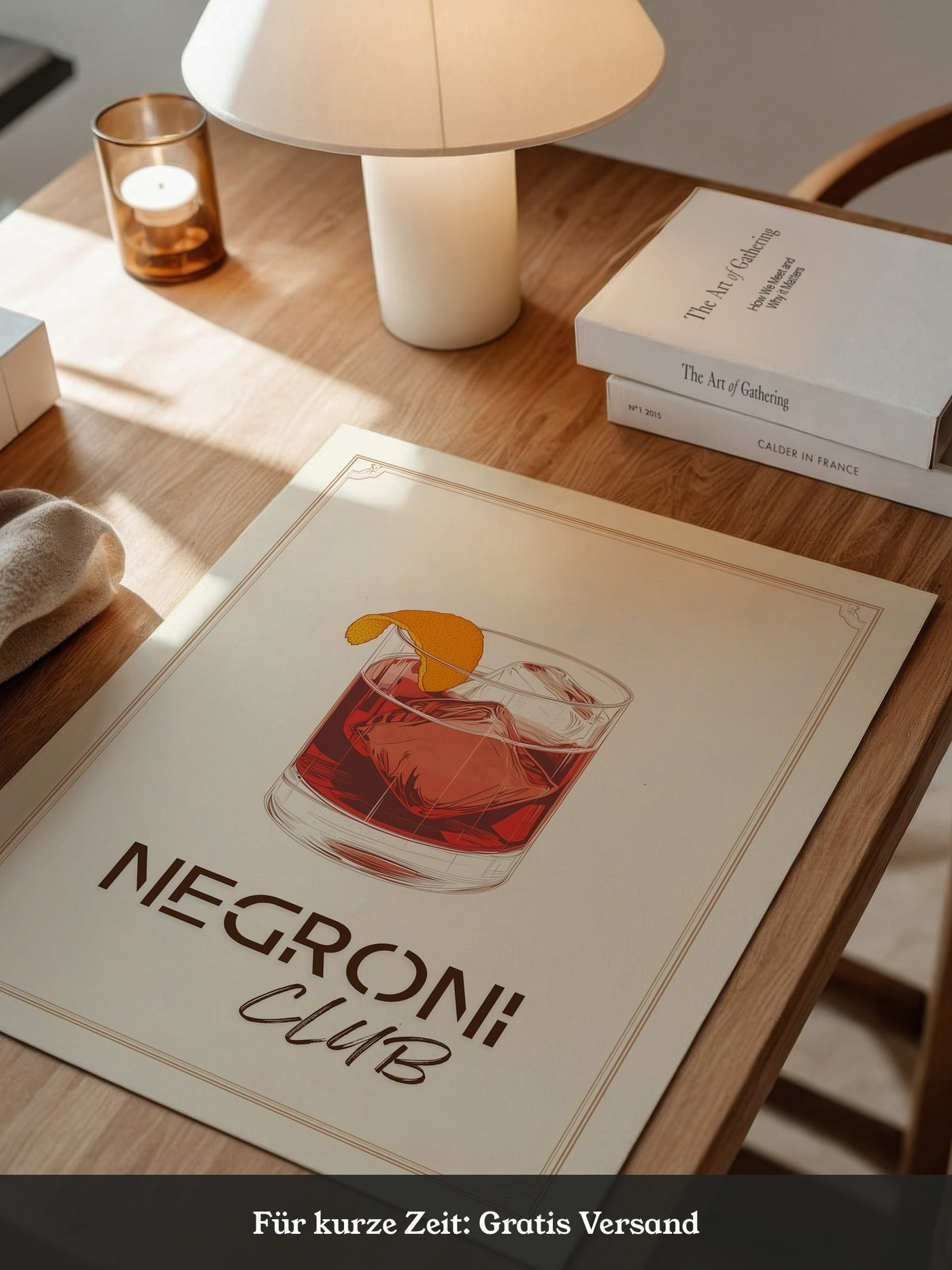 Negroni Drink Illustration Retro