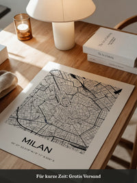 Mailand Stadtplan minimalistisch