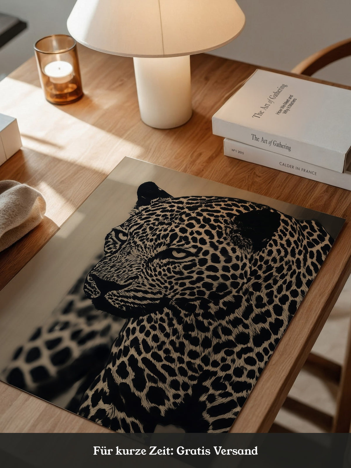 Leopard Nahaufnahme Schwarzbeige