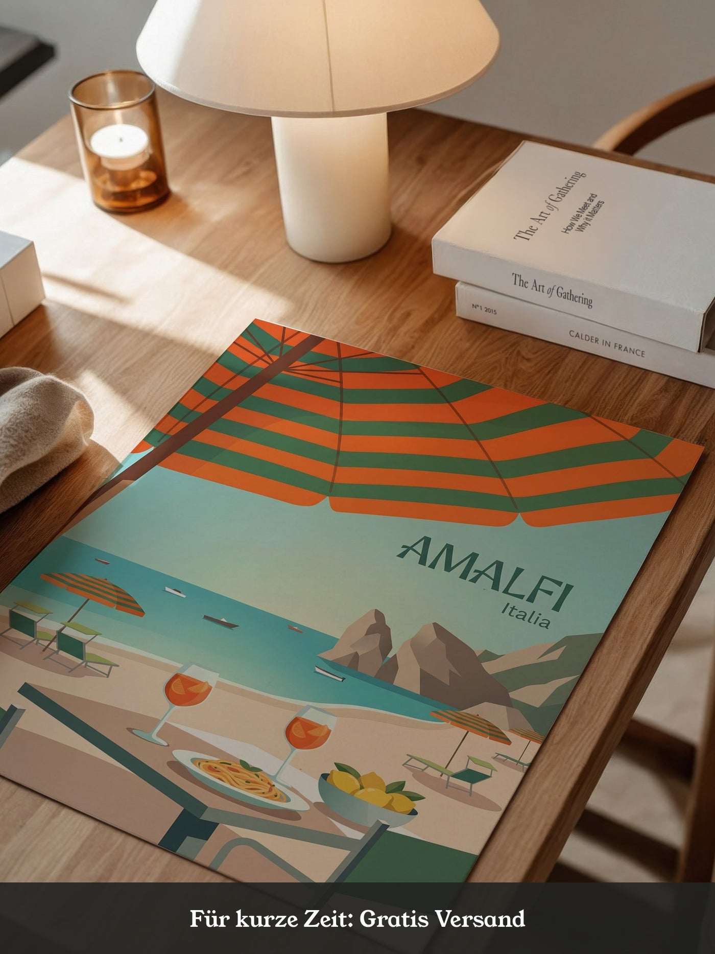 Amalfi Strand Grafisch Retro