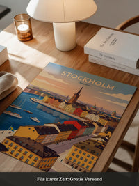 Stockholm Altstadt Skyline Vintage