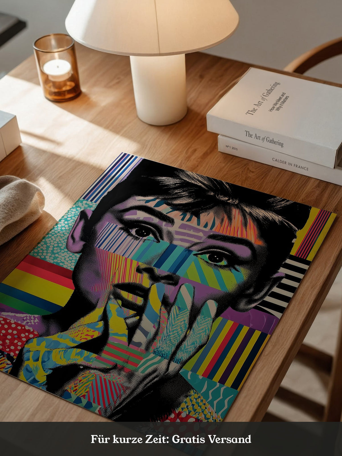 Pop-Art Gesicht Streifenmuster