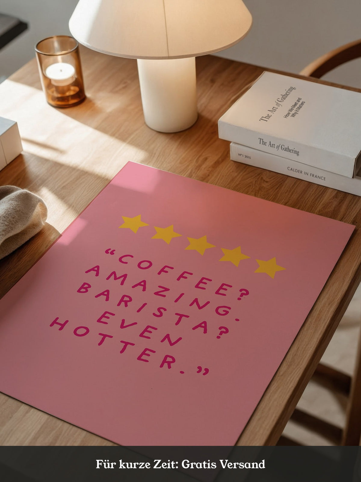 Kaffee Zitat Sterne Rosa