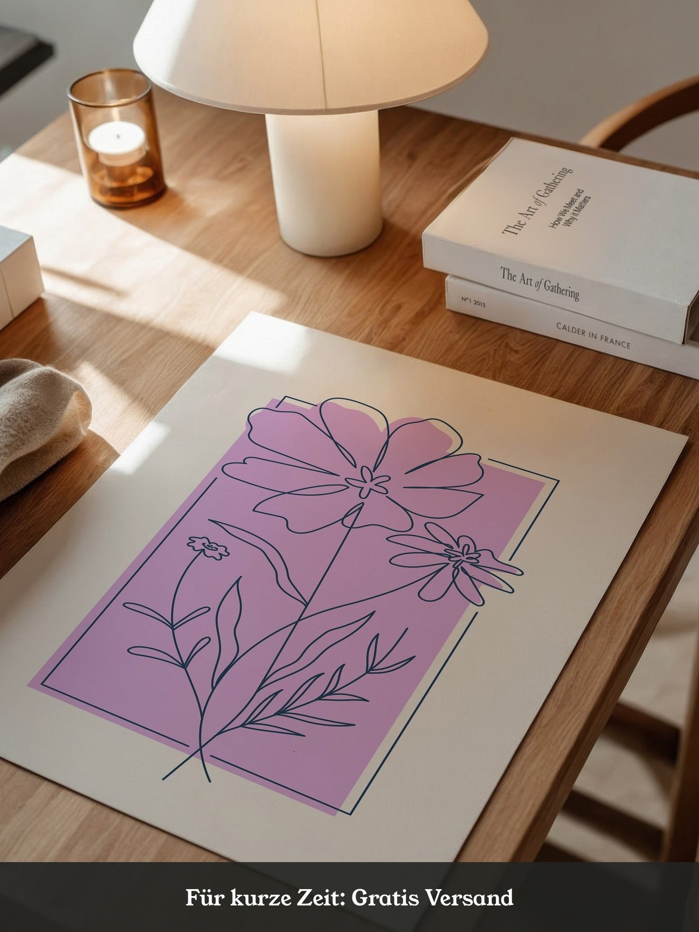 Blumen Kontur lila Quadrat