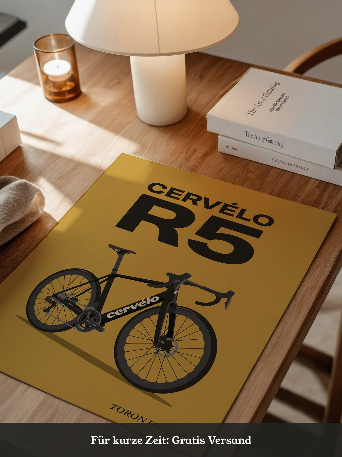 Rennrad schwarz moderne Typografie
