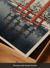 Torii-Schneelandschaft Rot