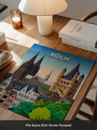 Kölner Dom Altstadt Pastellfarben