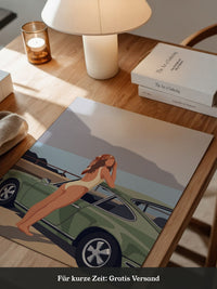 Retro Auto Strand Illustration
