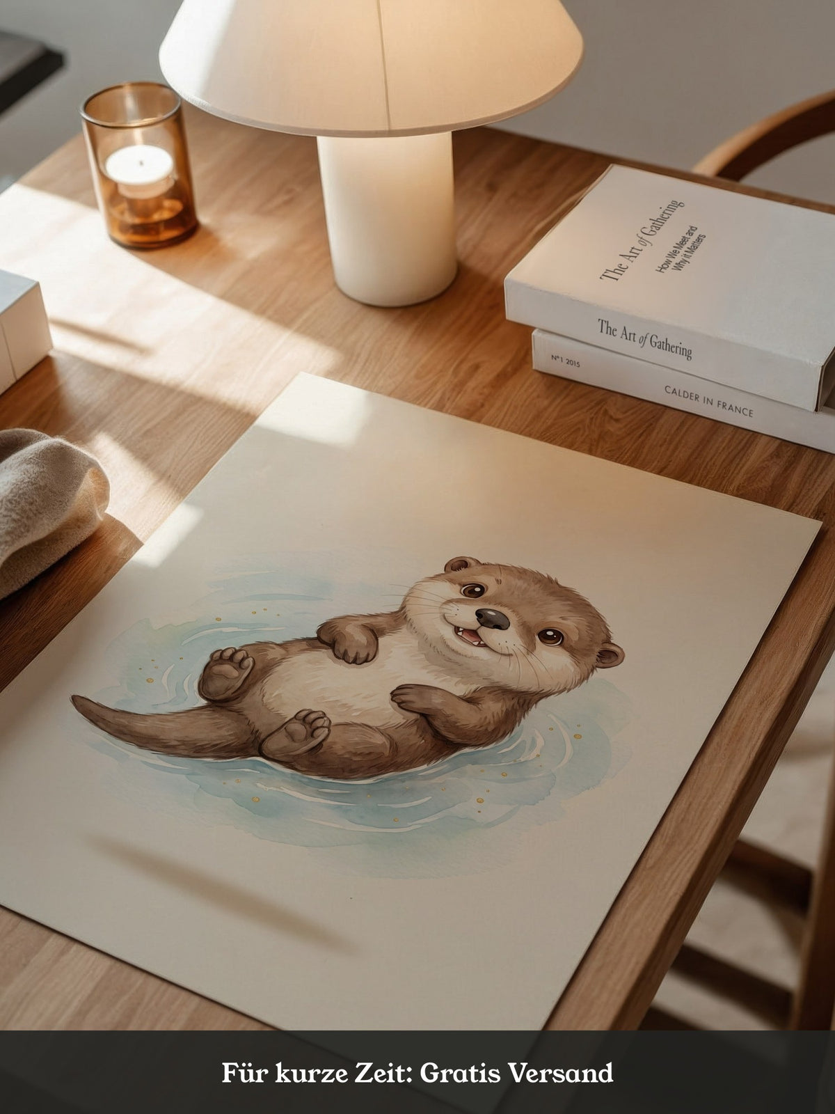 Lächelnder Otter Aquarell
