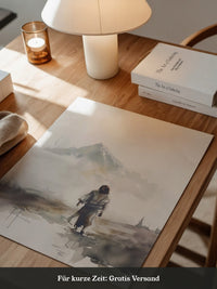 Gestalt im Nebel Aquarell