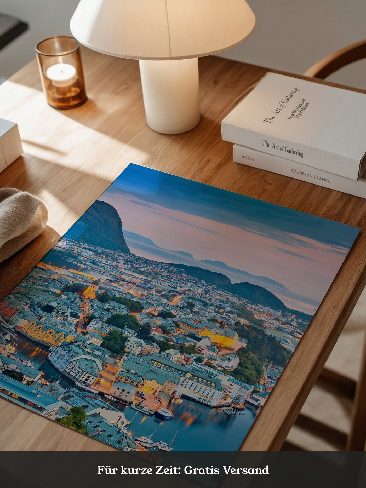 Stadtblick Abenddämmerung Norwegen