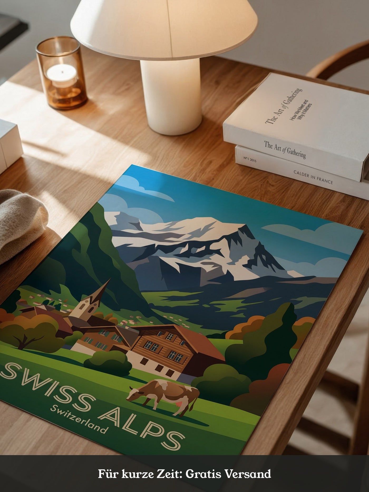 Alpine Idylle gemalt Schweiz
