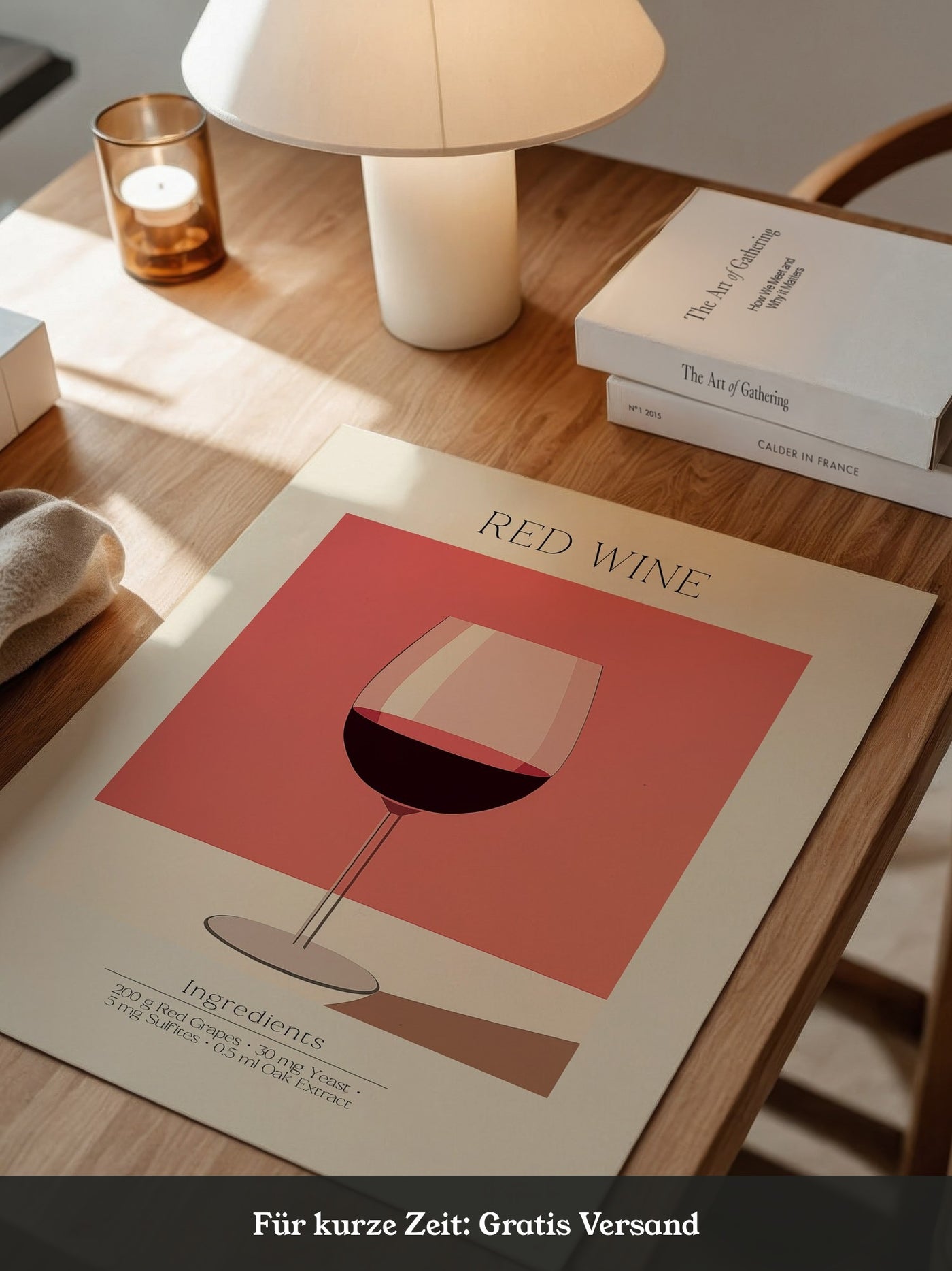 Weinglas Rot Minimalistisch