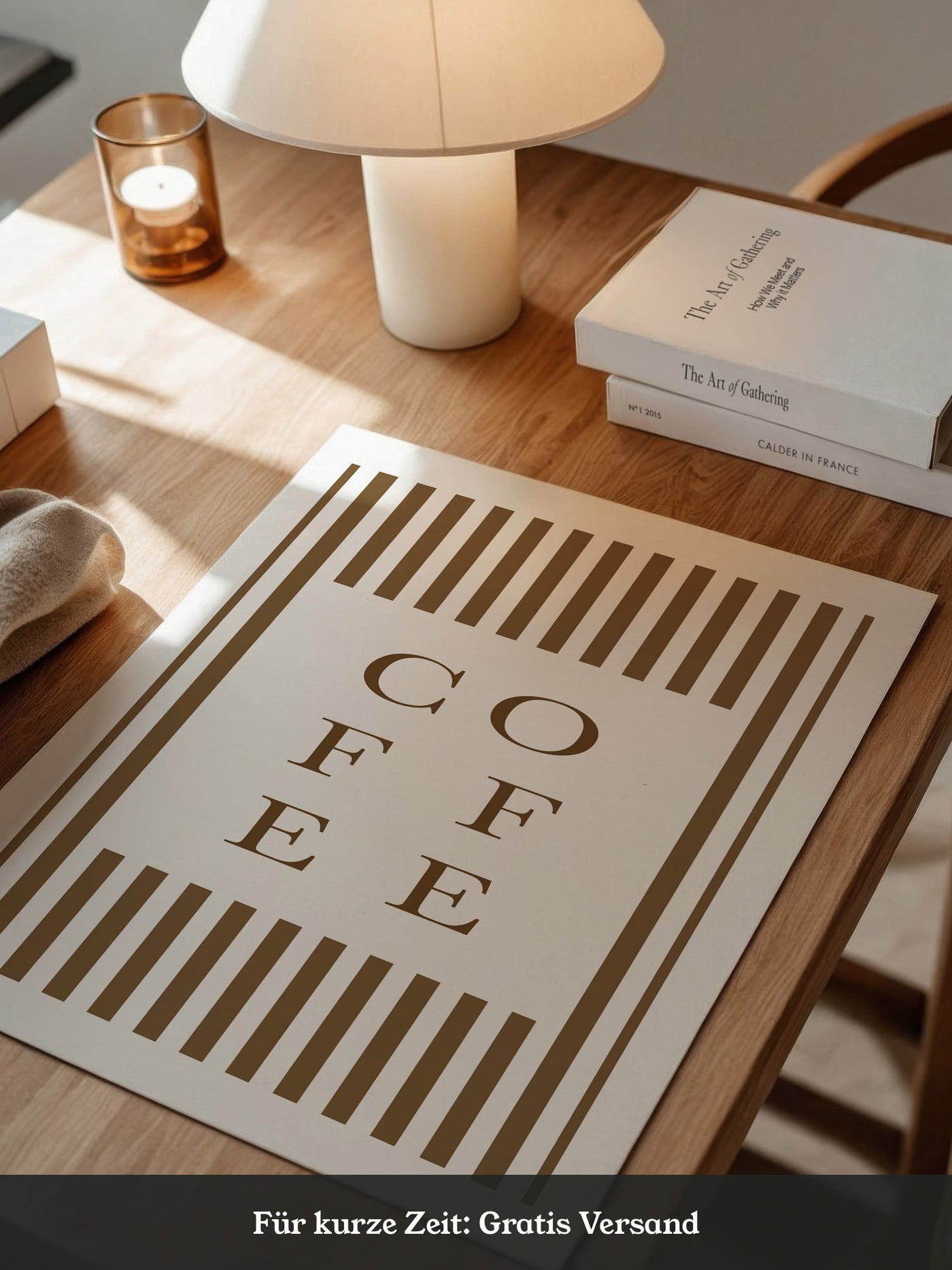 Kaffee Typografie Streifenmuster