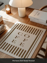 Kaffee Typografie Streifenmuster
