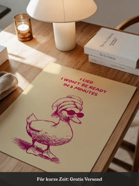 Ente Turban Humor Rosazeichnung