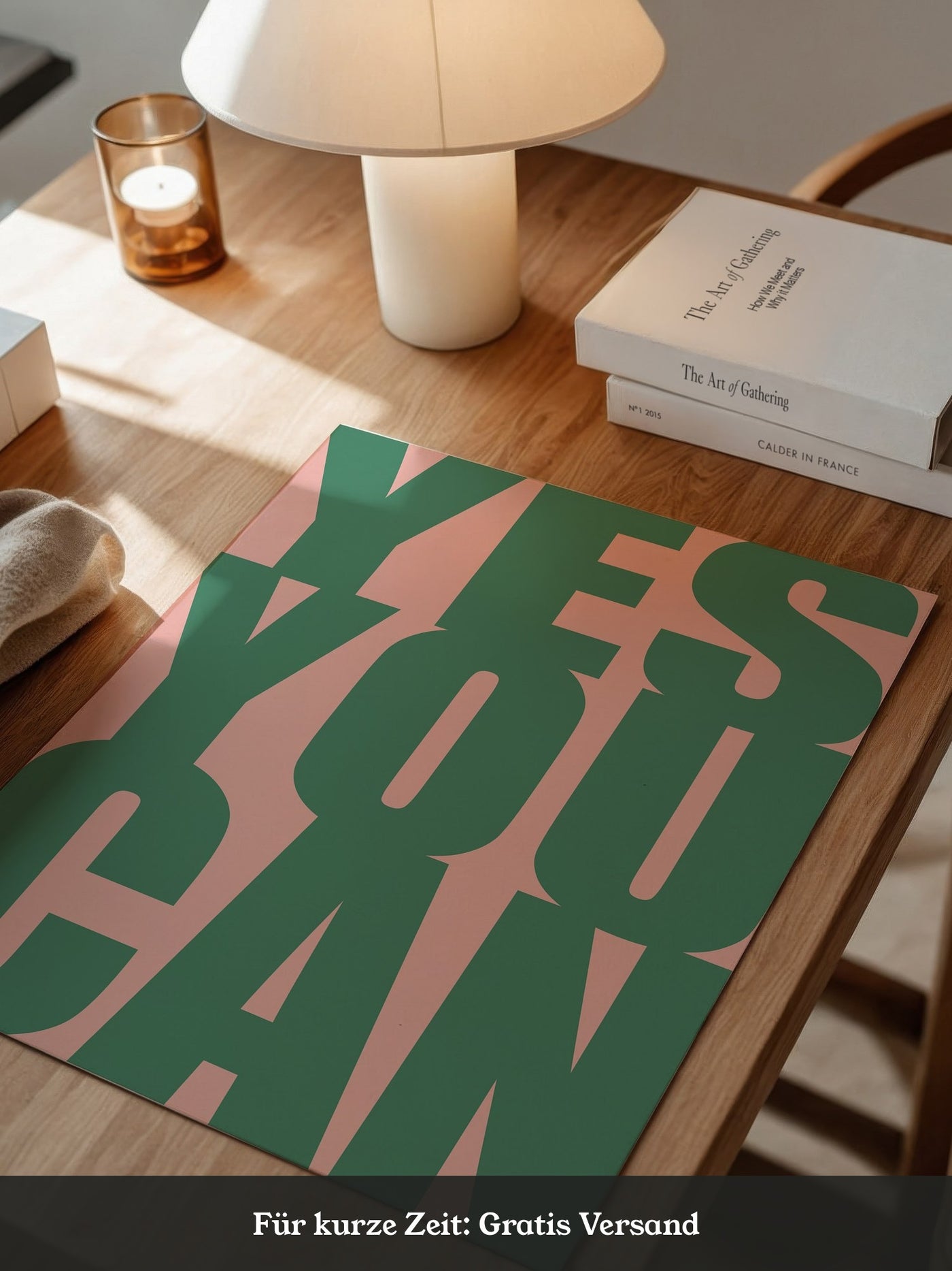YES YOU CAN Typografie Grün