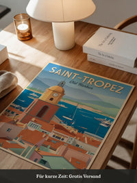Saint-Tropez Hafen Retro Stil