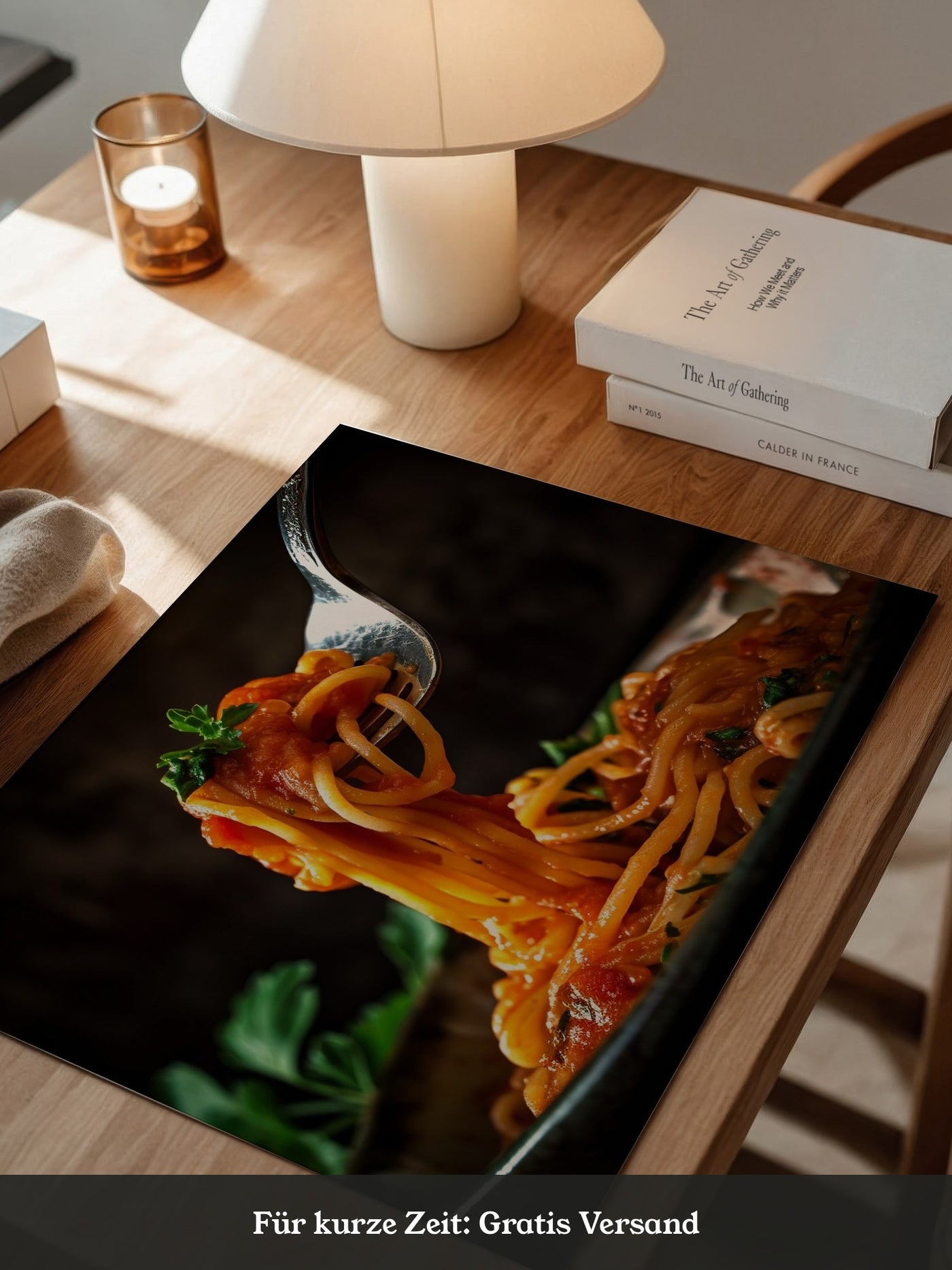Spaghetti Gabel Nahaufnahme