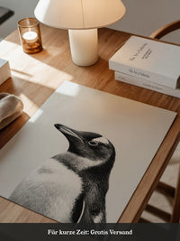 Pinguin Kopf Nahaufnahme S/W