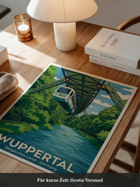 Schwebebahn Wuppertal Retro Stil
