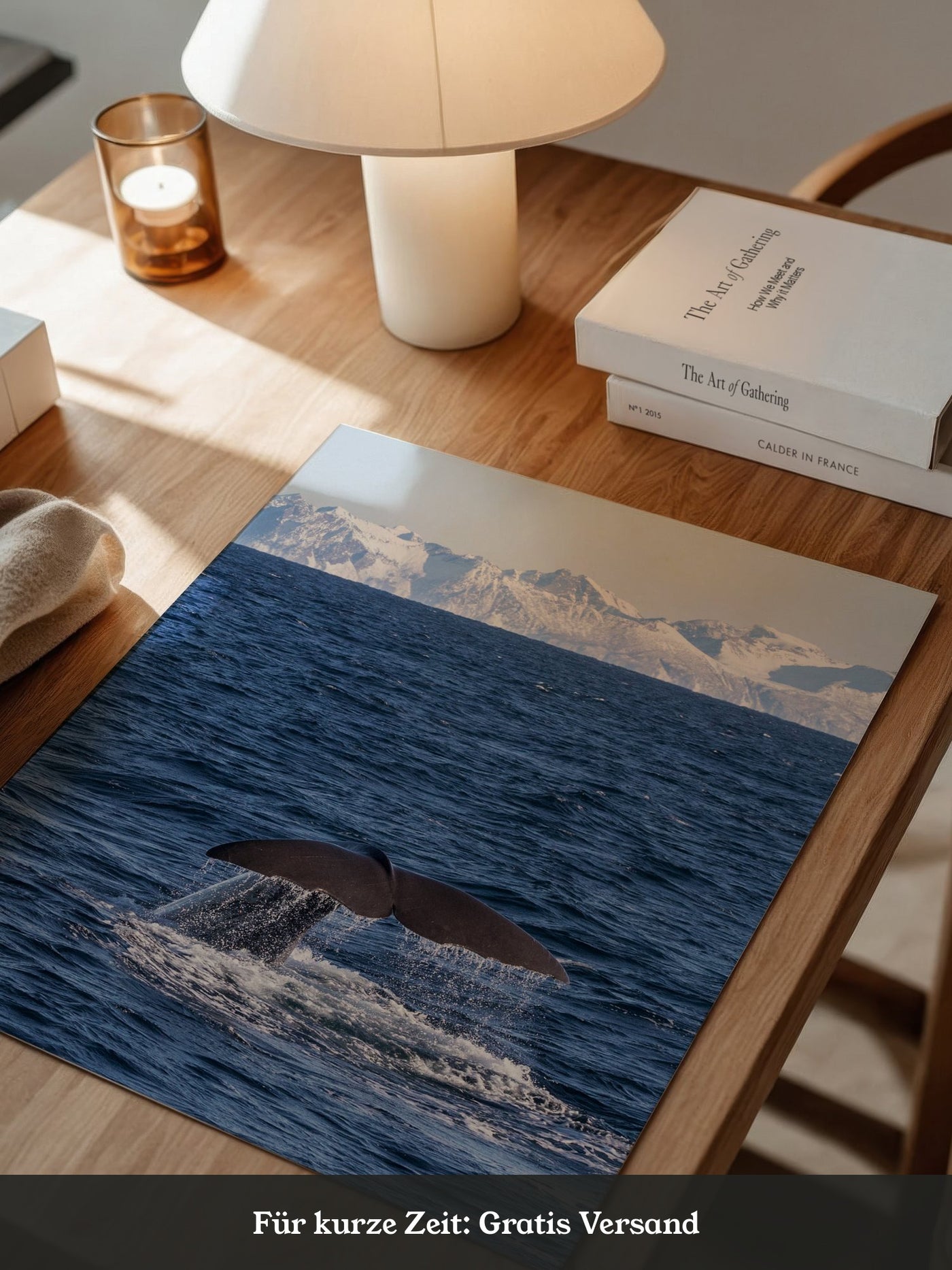 Walflosse Ozean Berge