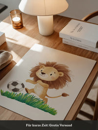 Löwe Fußball Illustration verspielt