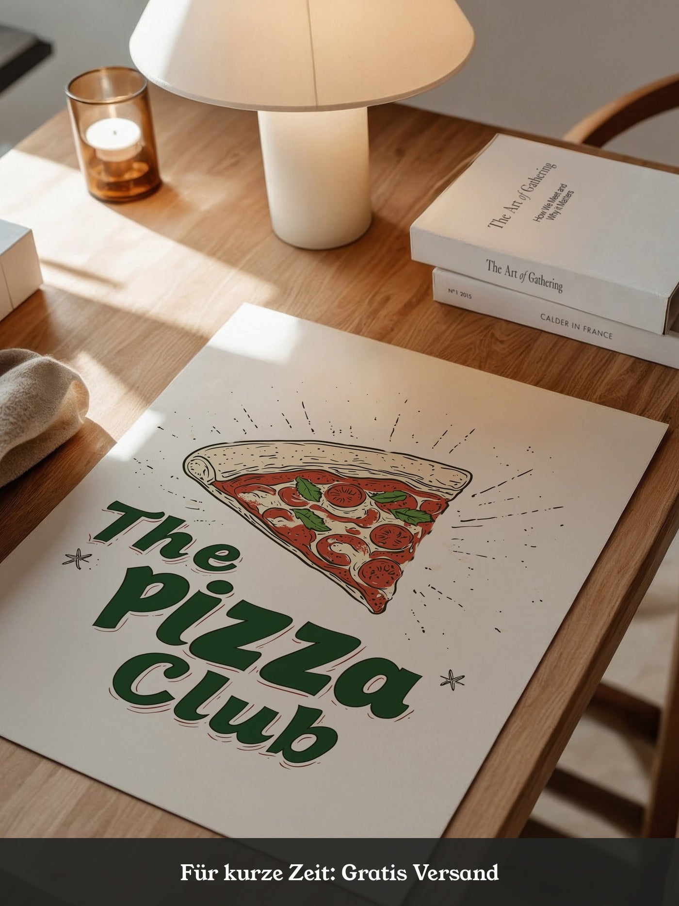Pizza Grafik Retro Stil