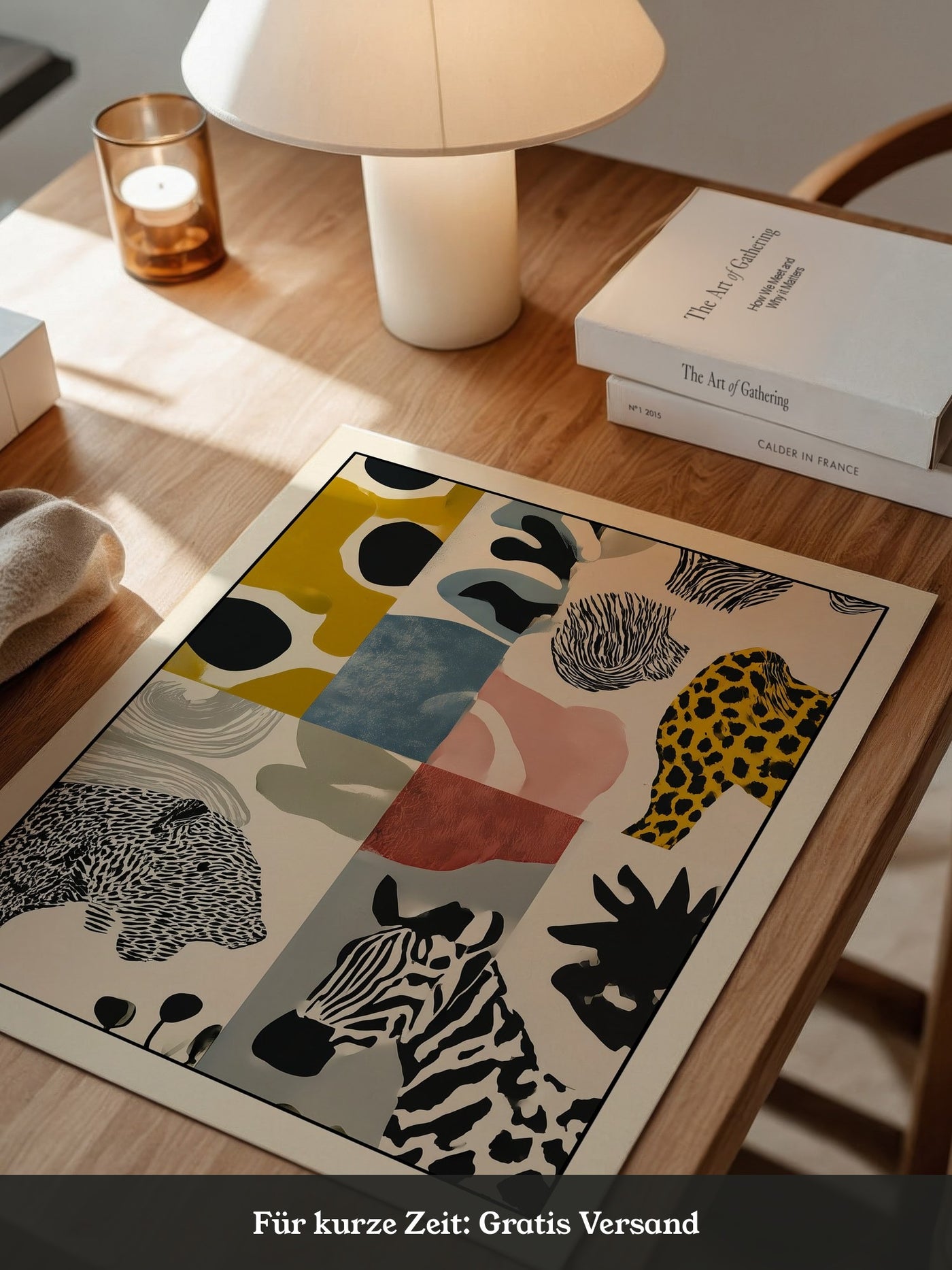 Tiermuster Collage Bunt Retro