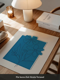 Blumen Lineart Blau