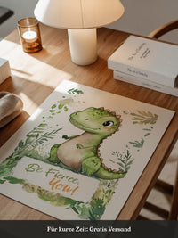 Dino Aquarell grün verspielt