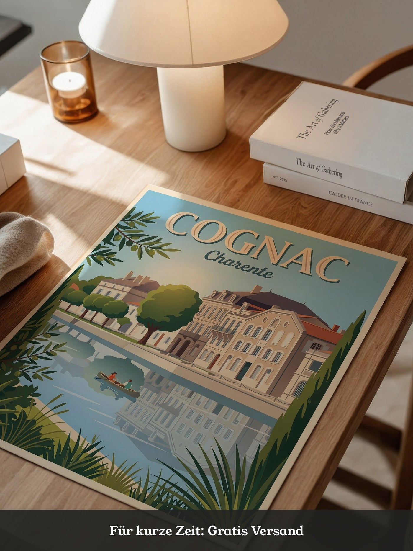 Cognac Flussufer Retro Stil