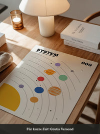 Planetenbahnen bunt minimalistisch