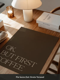 Kaffee Zitat minimalistisch braun