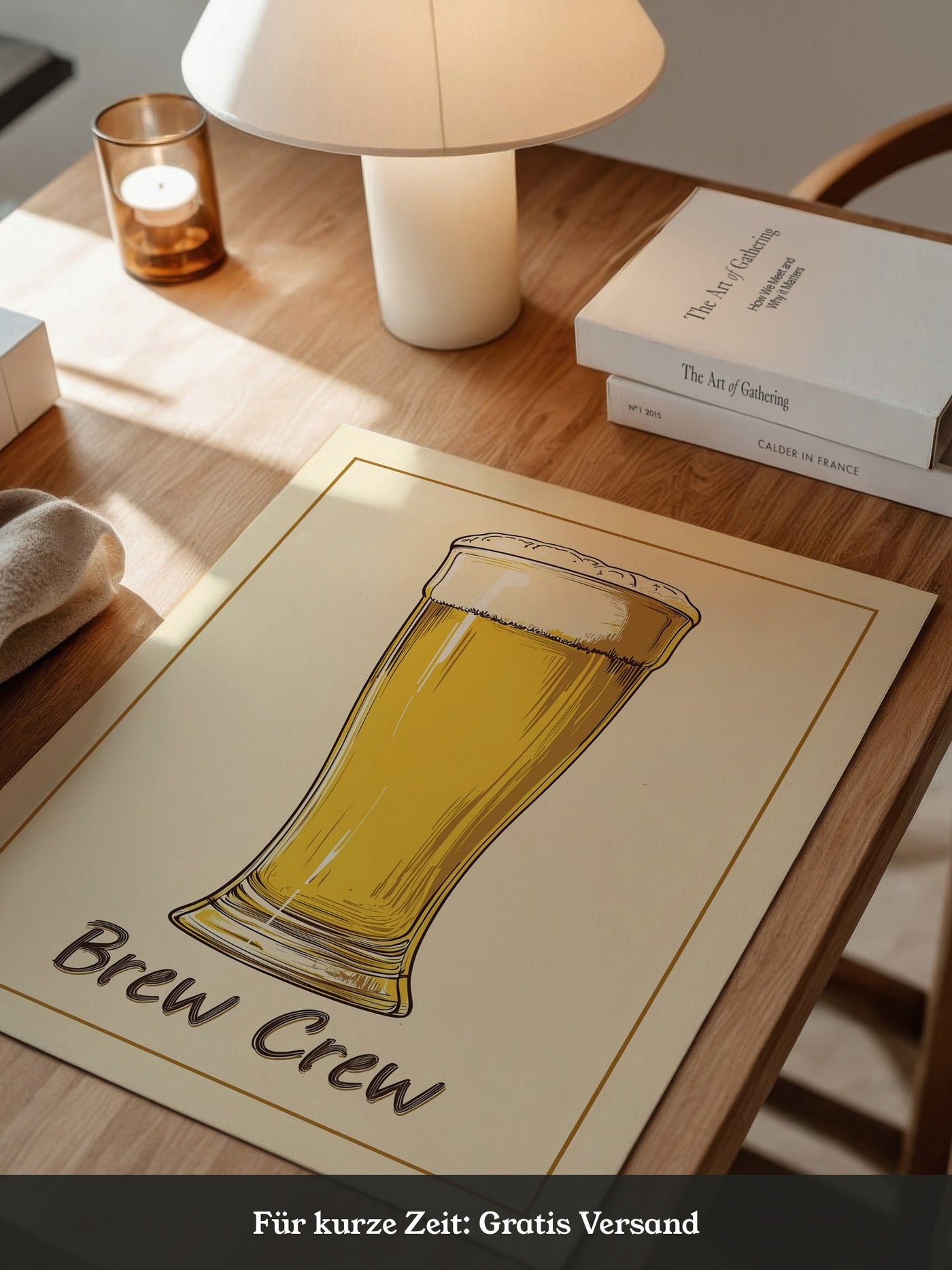 Bierglas Zeichnung Vintage