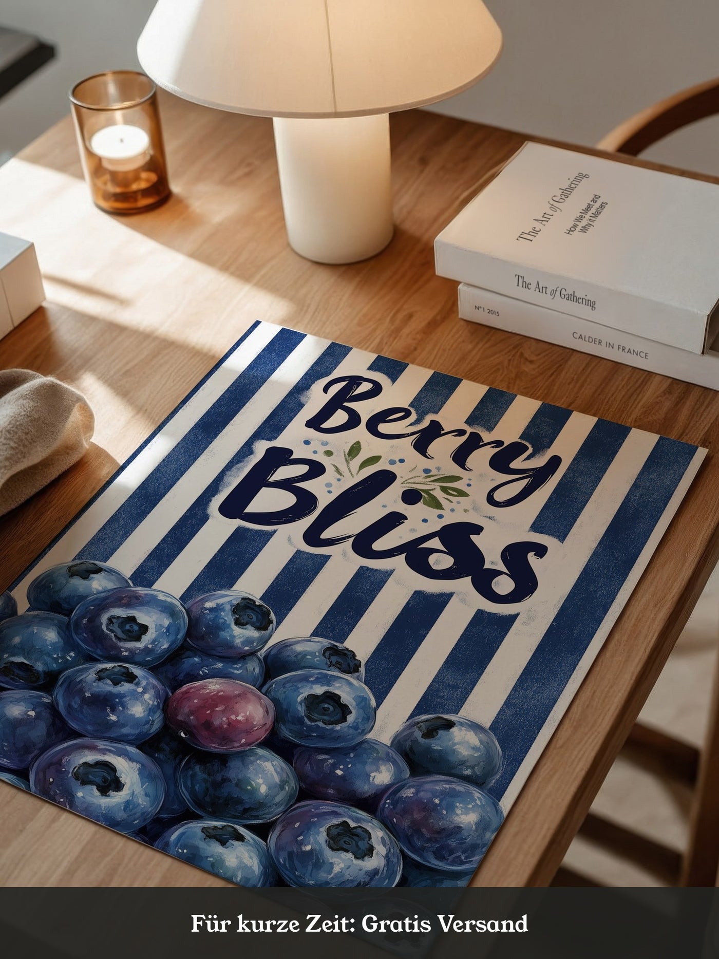 Blaubeeren Streifen Retro