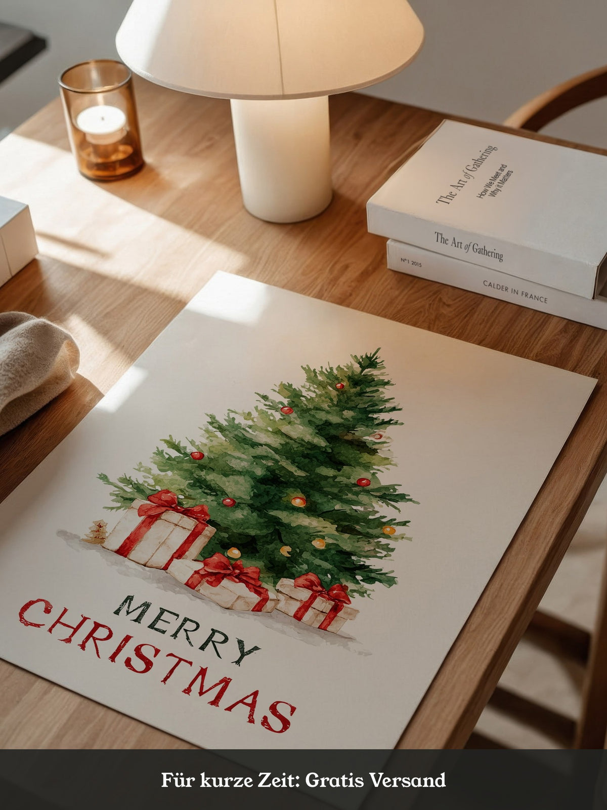 Weihnachtsbaum Geschenke Aquarell
