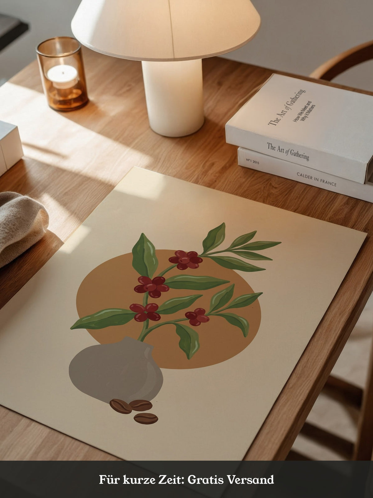 Kaffeepflanze Retro Stil