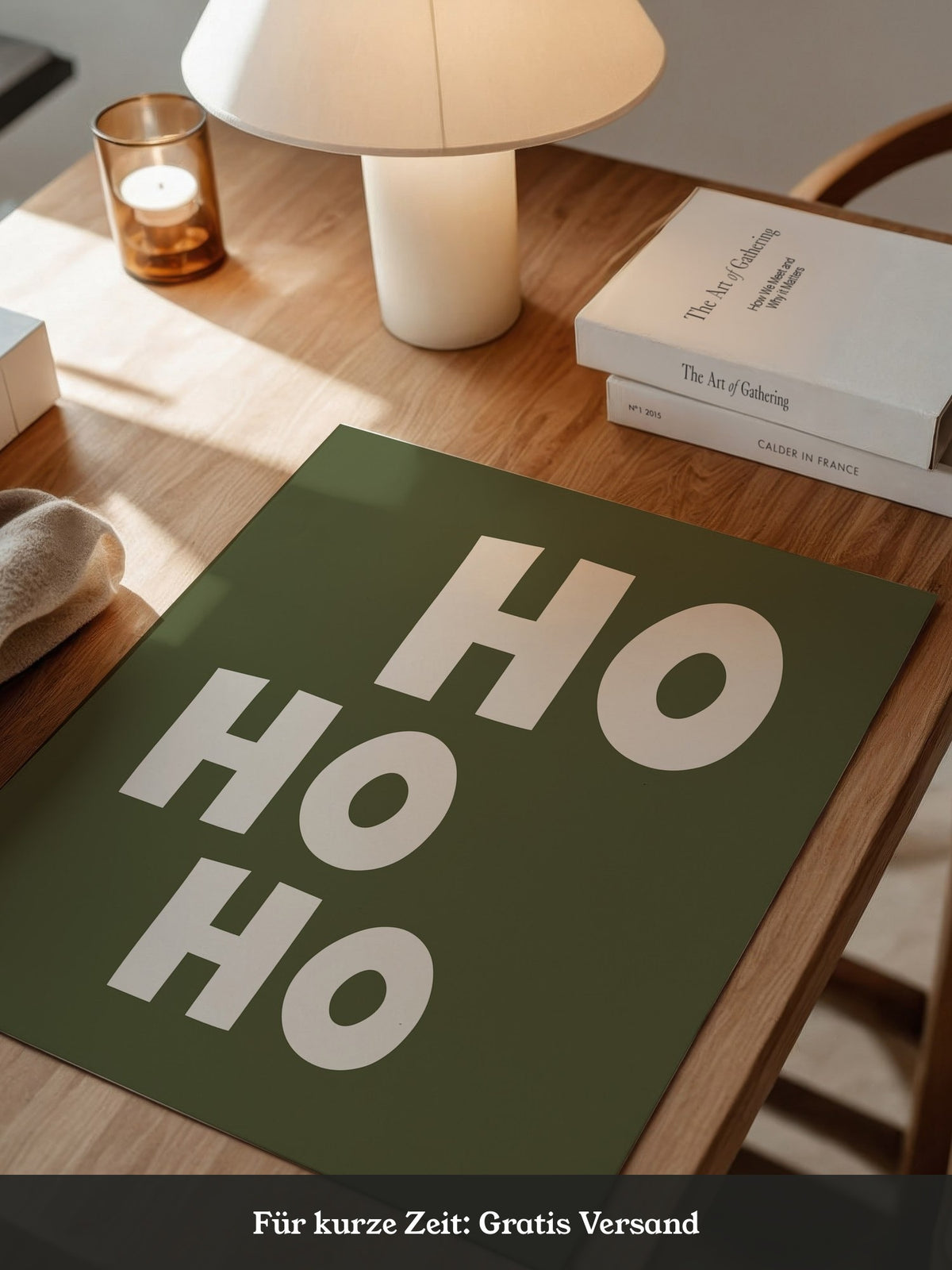 Ho Ho Ho Schriftzug Olivgrün