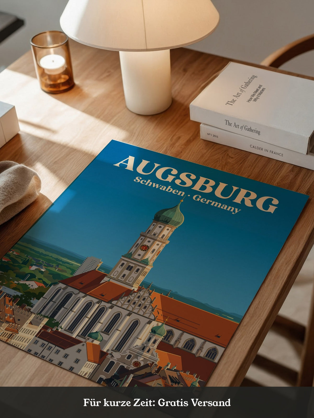 Augsburg Skyline Retro-Illustration