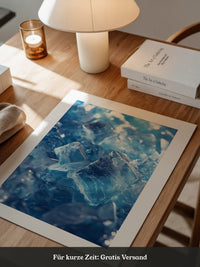 Eiswürfel Nahaufnahme blau