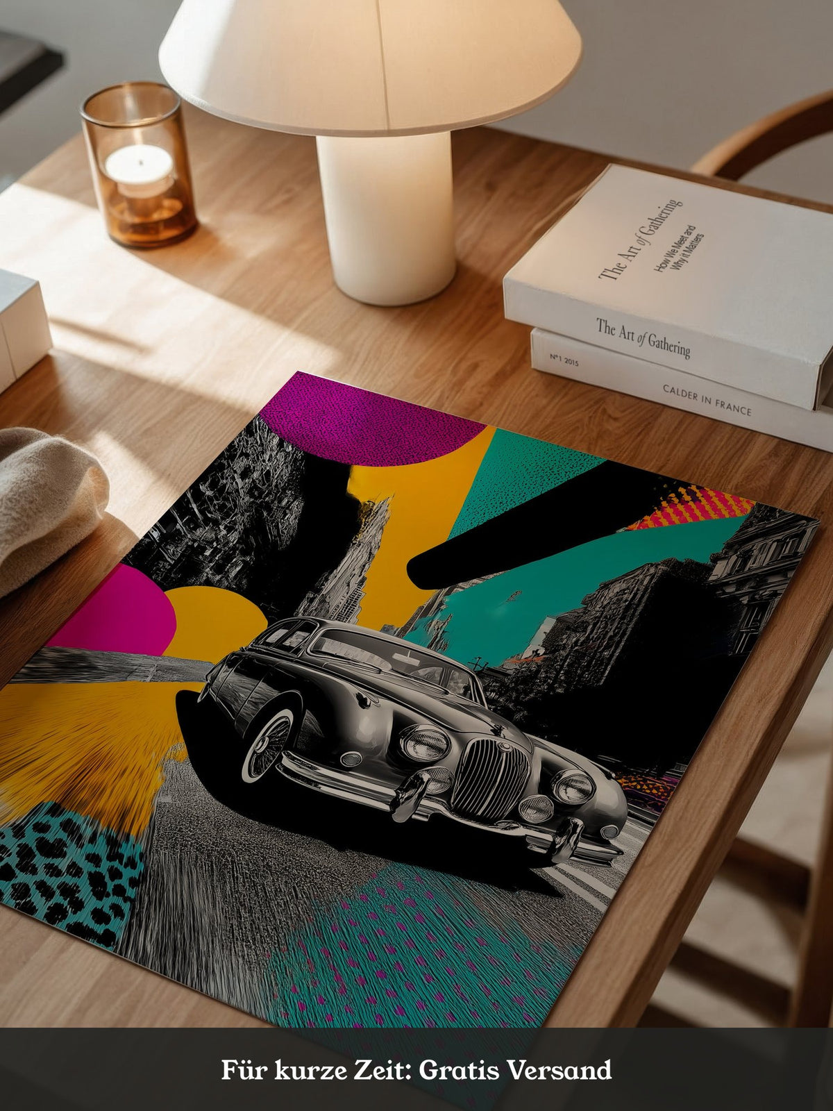 Pop-Art Oldtimer – Farbstarke Illustration mit Retro-Flair