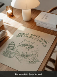 Waschender Waschbär Humor Artwork