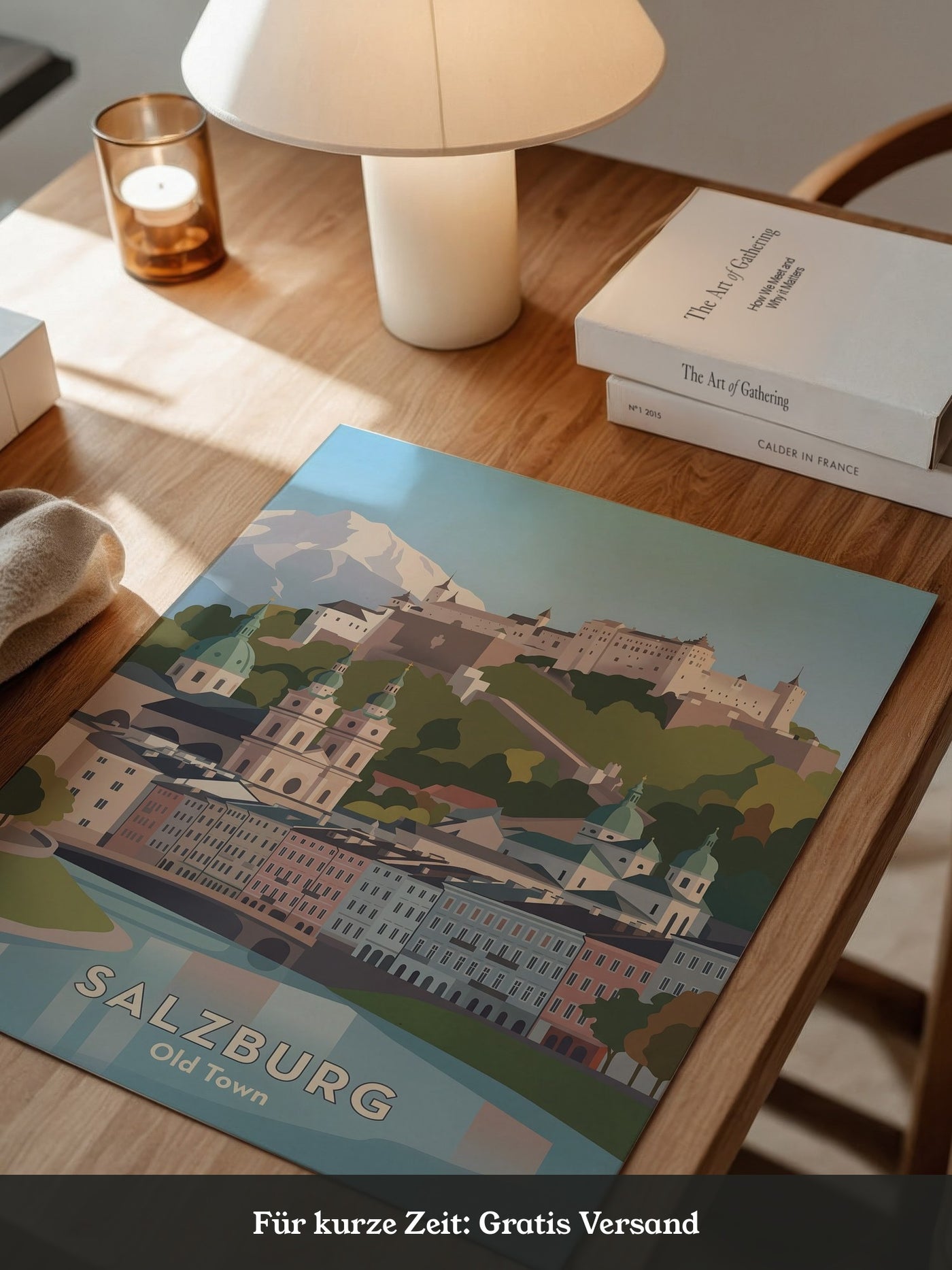 Salzburg Altstadt Pastellansicht