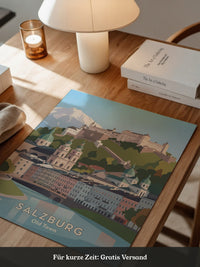 Salzburg Altstadt Pastellansicht
